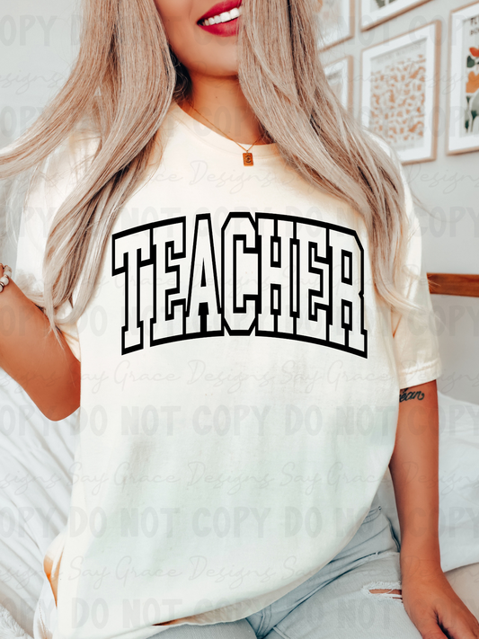 OVERSIZED Teacher - Black Font