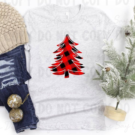 Red Plaid Christmas Tree