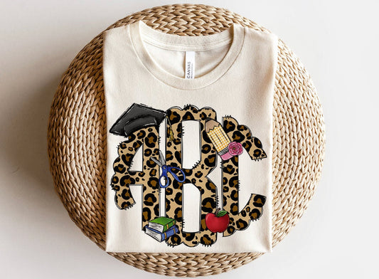 Teacher Leopard Monogram