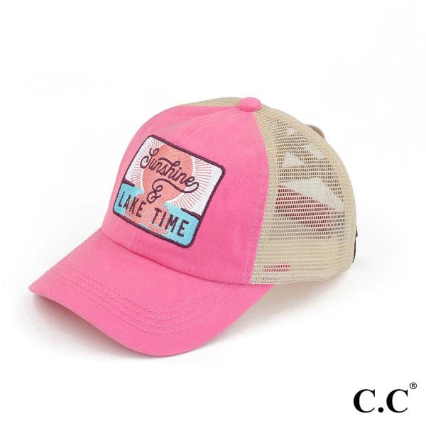 Sunshine & Lake Time C.C. Brand Criss Cross Ponytail Hat