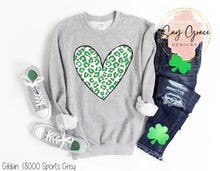 Load image into Gallery viewer, Green Glitter Leopard Heart (Youth)
