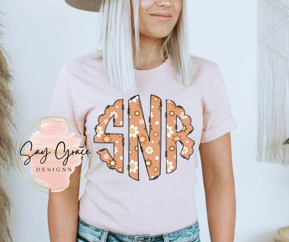 Boho Smiley Monogram