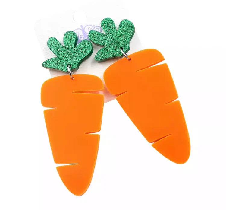 Carrot Acrylic Earrings