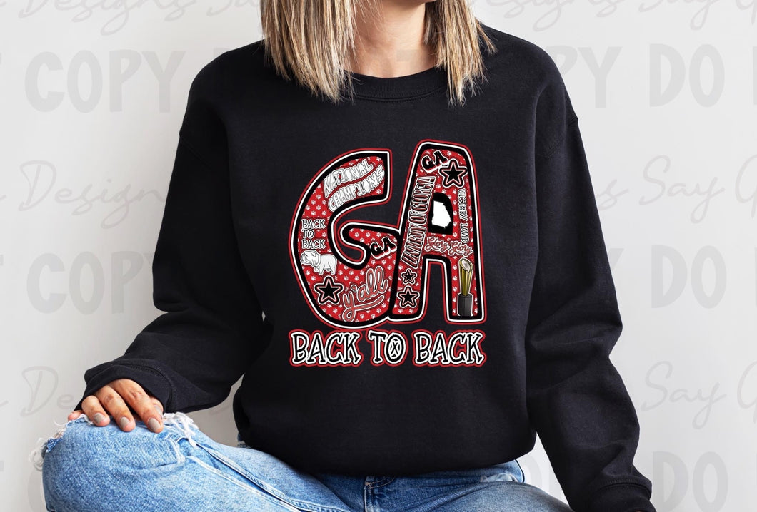 Back to Back GA Doodle Letters