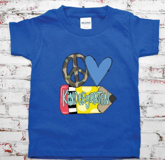 Peace Love Kindergarten-Camo (Youth)