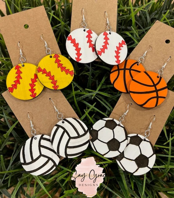 Full Sports Ball Earrings