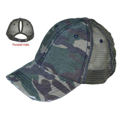 Camo Ponytail Hat - Monogram