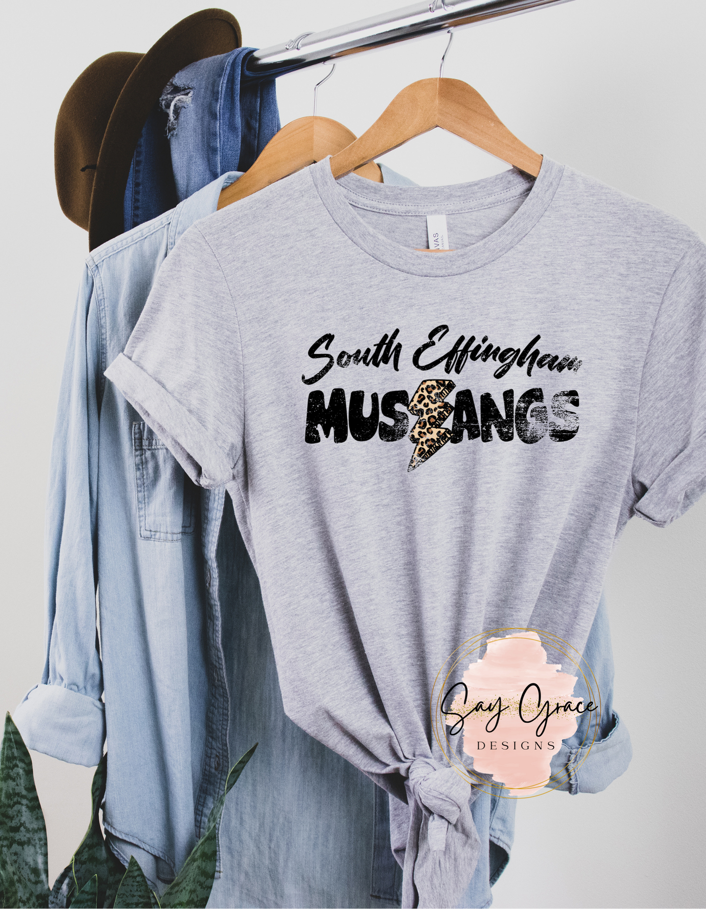 South Effingham Mustangs Lightning Bolt